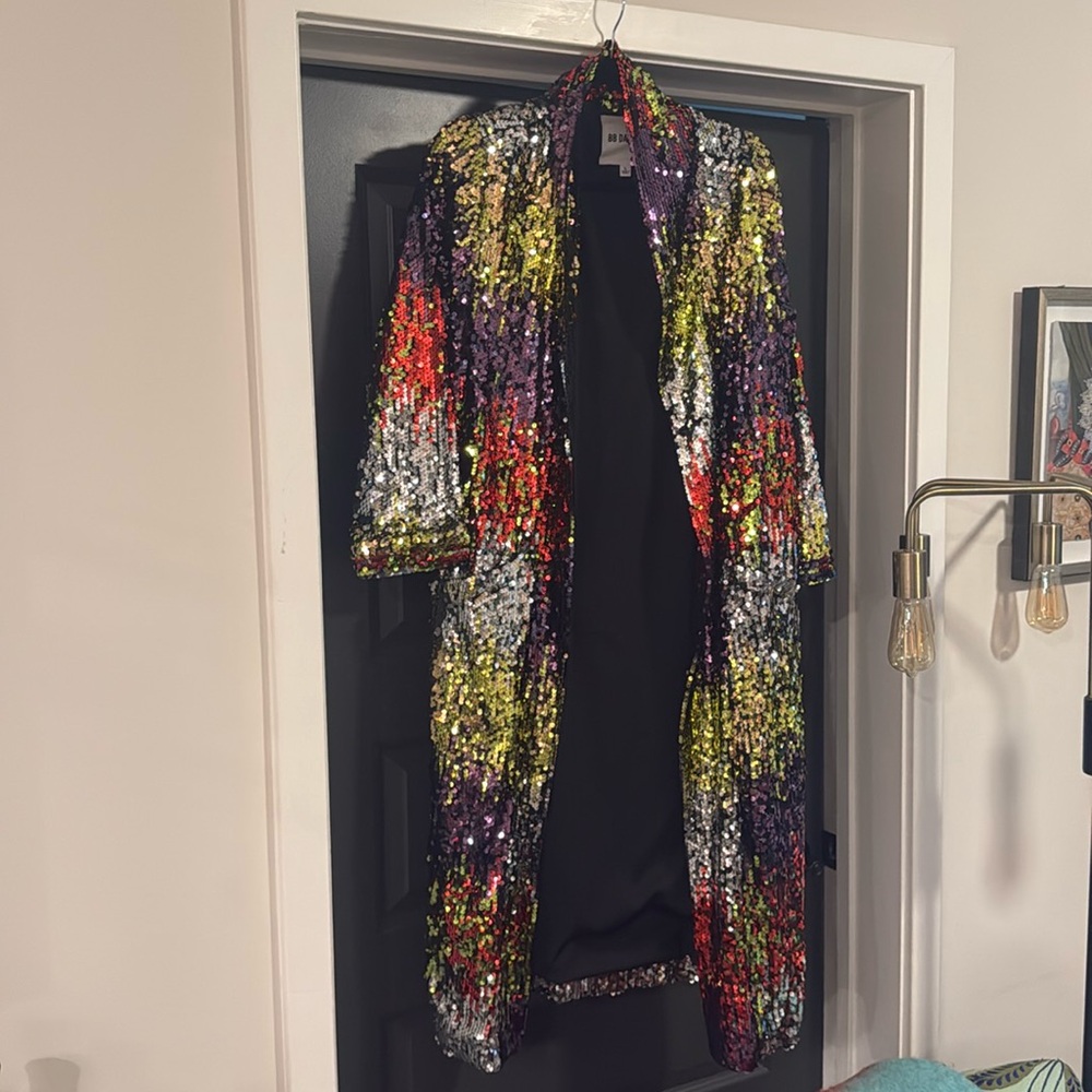 BB Dakota Multicolored Sequin Duster Size L